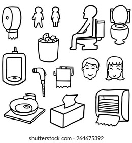 vector set of toilet icon