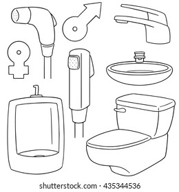 vector set of toilet icon