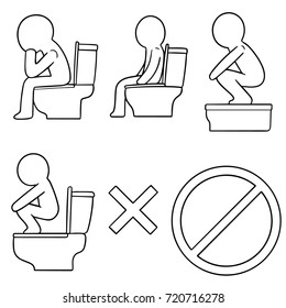 vector set of toilet icon