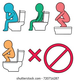 vector set of toilet icon