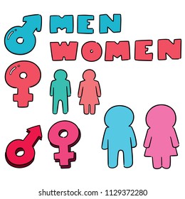 vector set of toilet sign