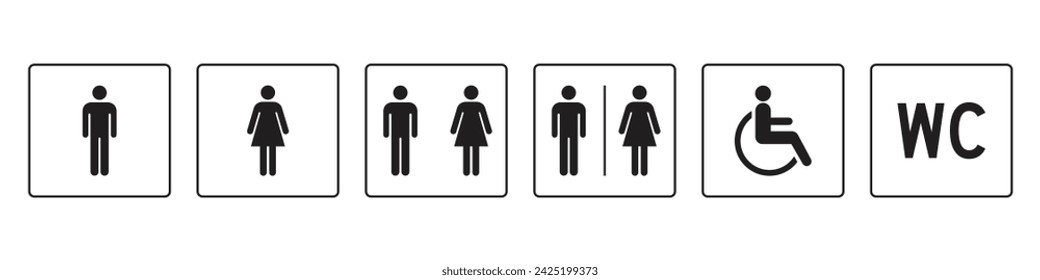 vector set of toilet sign