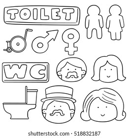 vector set of toilet sign