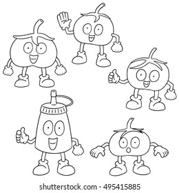 vector set of tomato and tomato ketchup