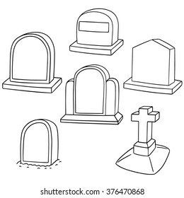 vector set of tombstone