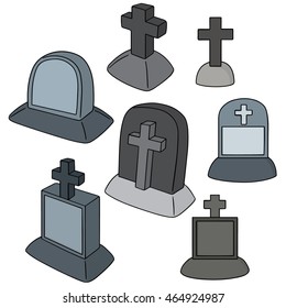 vector set of tombstone