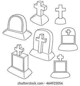 vector set of tombstone