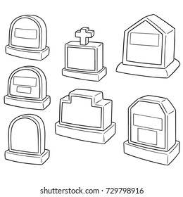 vector set of tombstone