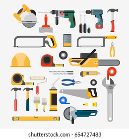 vector set of tools for repair and construction.