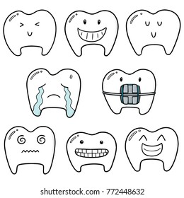 vector set of tooth