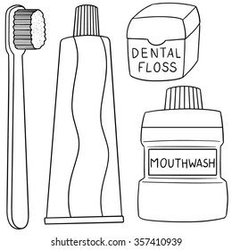 vector set of tooth care set