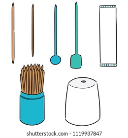 vector set of toothpick