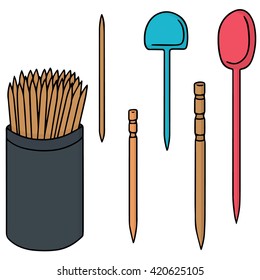 vector set of toothpick