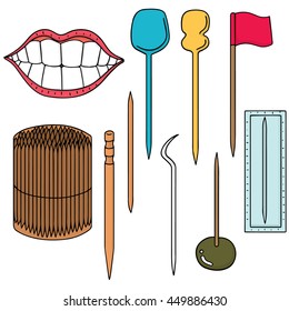 vector set of toothpick