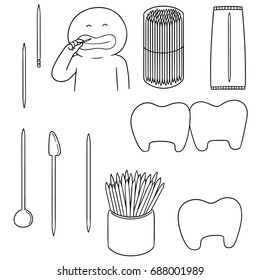vector set of toothpick