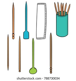 vector set of toothpick