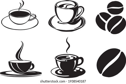 Vector set. Top Number no.1 Coffee cup icon. Vector illustration. on white background. Perfect for printing on T-shirts, posters, wall murals, mugs, glasses, sun loungers, banners, roll-ups. EPS.