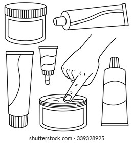 vector set of topical cosmetic and topical medicine