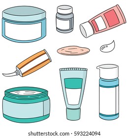 vector set of topical cosmetic and topical medicine