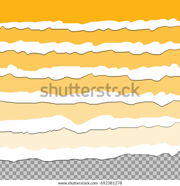 Vector set of torn paper
edges for