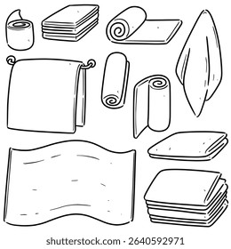 Vector set of towels cartoon