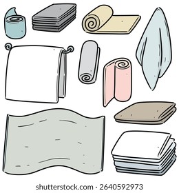 Vector set of towels cartoon