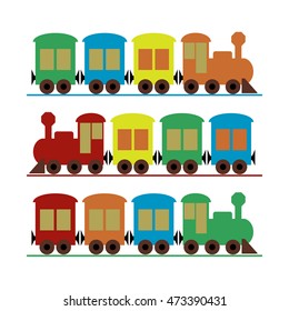 Vector set of toy trains