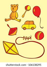 vector set of toys