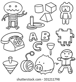 vector set of toys