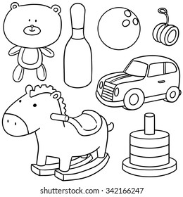 vector set of toys