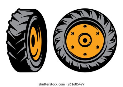 vector set tractor wheels of different kinds