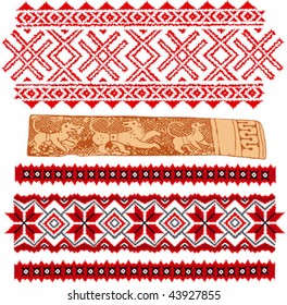 vector set of traditional baltic textile patterns