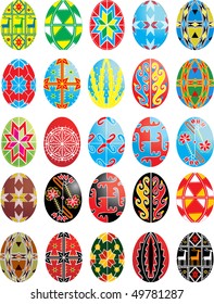 vector set of traditional easter eggs