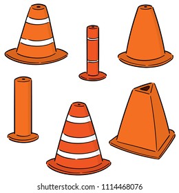 vector set of traffic cone