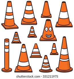 vector set of traffic cone