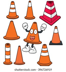 vector set of traffic cone