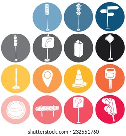 vector set of traffic icon