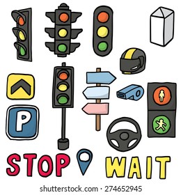 vector set of traffic icon