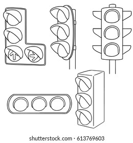 vector set of traffic light