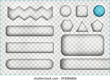Vector set of transparency frames. Vector illustration contains gradients and effects. Web icons for your design and business.