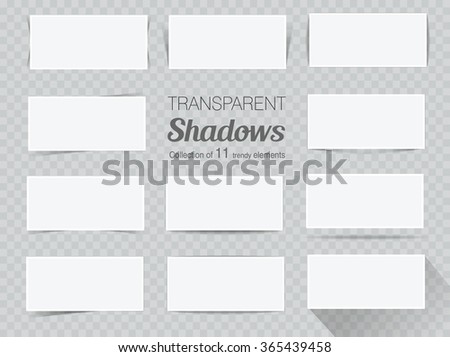 Vector set of transparent realistic shadows for your design