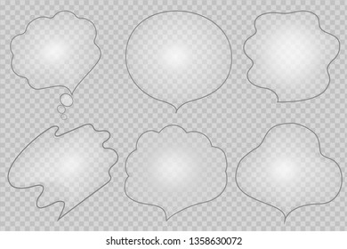 Vector set of transparent stickers. Place for your text.