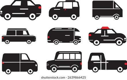 Vector set of transport icons