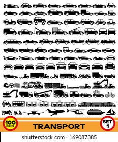 Vector set. Transportation icons.