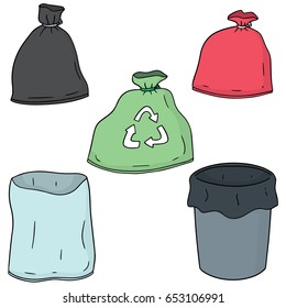 Vector Set Of Trash Bag