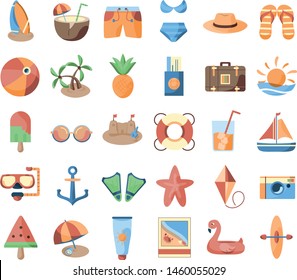 Vector Set Of Travel Emoji Icons Isolated