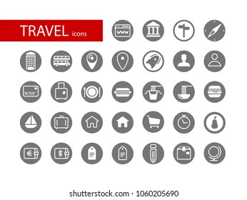 Vector set of travel icons.