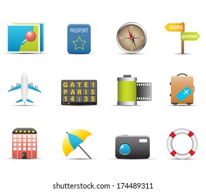 Vector set of travel icons.