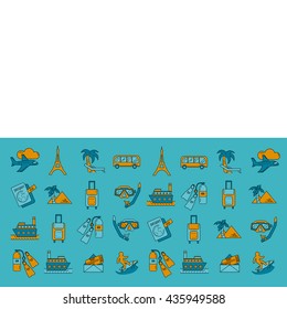 Vector set of travel icons Linear design