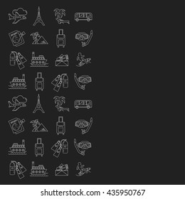 Vector set of travel icons Linear design